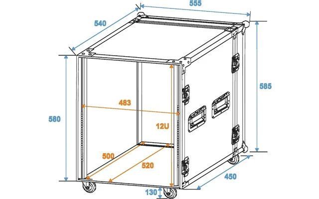 ROADINGER Rack Profi 12U 45cm con ruedas