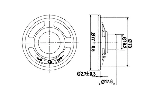 Mini altavoz - 1W / 8 OHM - Ø 77mm