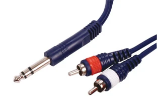 CABLE PARA INSTRUMENTO ESTÉREO JACK --> 2 RCA MACHO L/R 1.5M