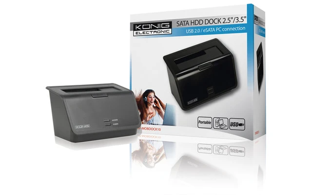 Base de conexión para disco duro 2.5"/3.5" con puerto USB/SATA