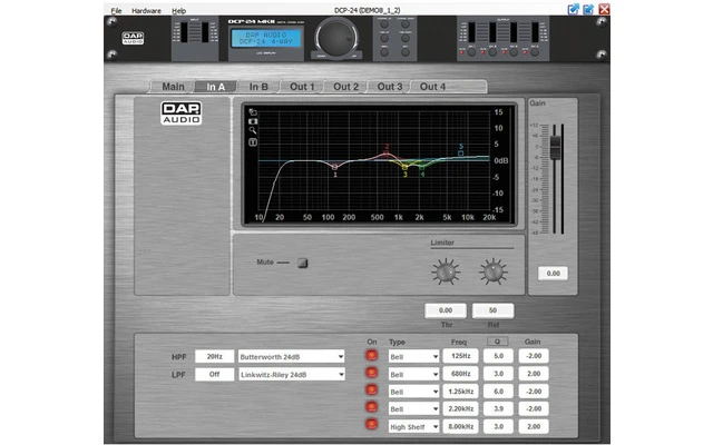 DAP Audio DCP-24 MKII Cross-over digital 2 entradas / 4 salidas