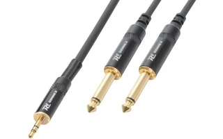PD Connex Cable Jack 3.5 Stereo-2x Jack 6.3 Mono 3.0m HQ