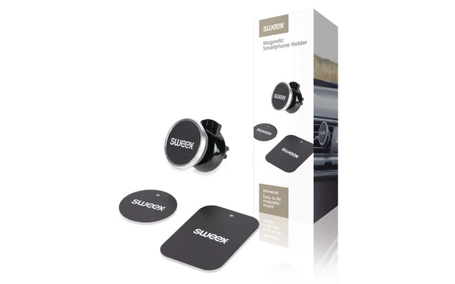 Soporte de Smartphone Universal para Rejilla de Ventilación de coche Negro - Sweex SWUMSPM250BK