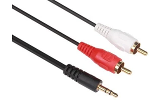 Cable 2 RCA Macho a Mini-Jack 3.5mm macho - Estereo - 10 metros - contactos dorados
