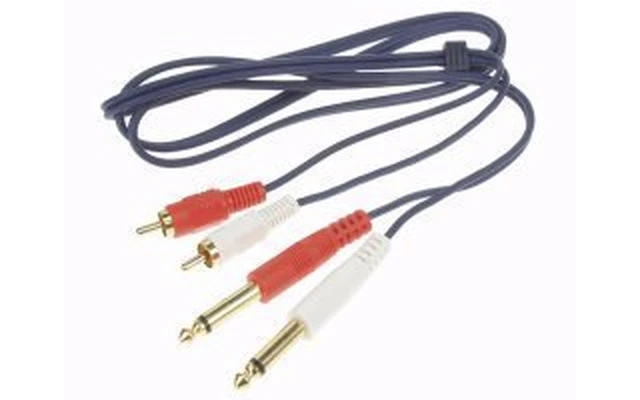 CABLE AUDIO - 2 x JACK MACHO MONO 6.35mm A 2 x RCA MACHO, 1.2m