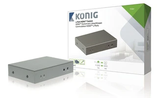 Conmutador HDMI de 2 puertos con 2 entradas HDMI y salida HDMI en color gris oscuro - König KNVS