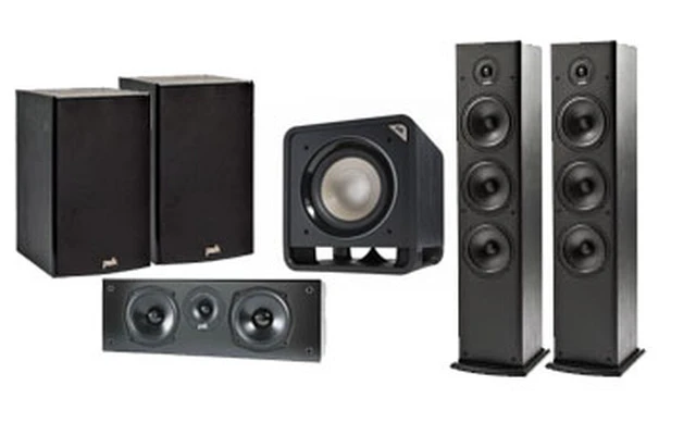 Polk Audio - Altavoces Home Cinema : 2x T-50 + 1x T-30 Central + 1x T-15 Surround + Subwoofer
