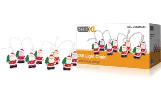 Tira de luces USB Papá Noel con 8 luces