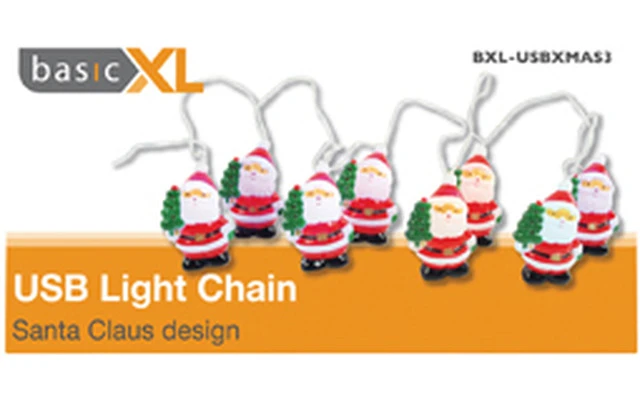 Tira de luces USB Papá Noel con 8 luces