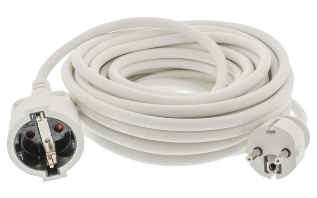 Cable de Extensión de Alimentación 10 m H05VV-F 3G1.5 IP20 Blanco