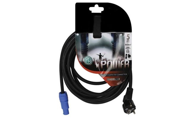 Cable con conector Schuko a conector PowerCon 230V - 5m - goma