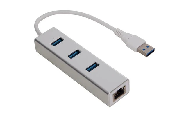 USB 3.0 A RED GIGABIT + HUB USB DE 3 PUERTOS - ALUMINIO