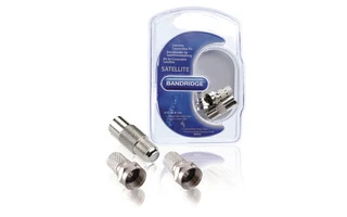 Kit para conexión satélite 2x Conector-F macho + macho coaxial – Conector-F hembra 3 uds. metáli