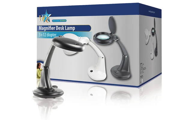 Lámpara de sobremesa con lupa de aumento 12W 6400 K Negro