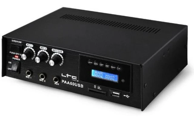 LTC Audio PAA60USB - Amplificador megafonia 3 canales 60W USB/SD/MP3