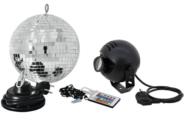 Eurolite Set Bola de Espejos 20cm con LED RGB 