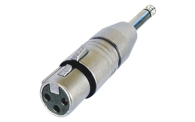 Neutrik NA2FP - Adaptador XLR hembra de 3 polos a Jack mono de 6.35mm