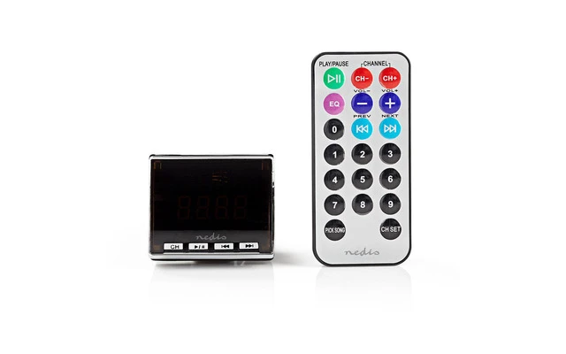 Transmisor FM para el Coche - Entrada de 3,5 mm - Ranura de tarjeta microSD - Nedis CATR200BK