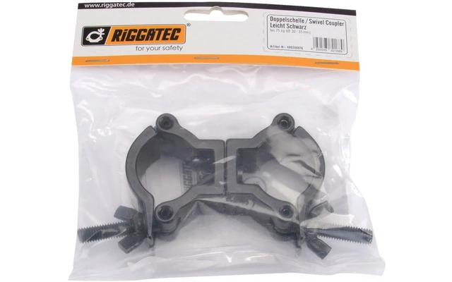 RIGGATEC 400200976 Abrazadera giratoria ligera negra hasta 50 kg (32-35mm)