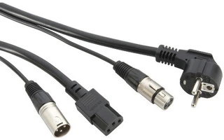 Adam Hall Cables KXP 20 - Cable de Micro y eléctrico de Schuko/XLR hembra a euro/XLR macho 20 m