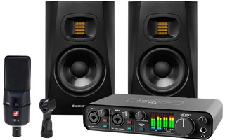 Motu M4 + 2x Adam T5V + SE Electronics X1A