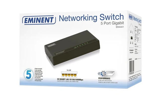 EMINENT - SWITCH DE 5 PUERTOS GIGABIT