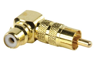 Adaptador de Audio Estéreo En Ángulo de 90° RCA Macho - RCA Hembra - Valueline AC-058