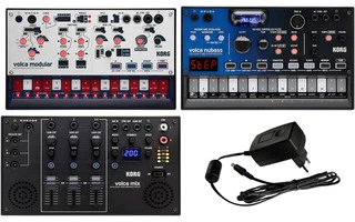 Foto de Korg Volca Mix + Volca Nubass + Volca Modular + Alimentador