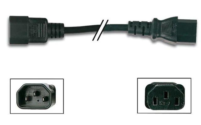CABLE DE ALIMENTACIÓN NEGRO L=3m EURO MACHO EURO HEMBRA, 3G1.0mm²