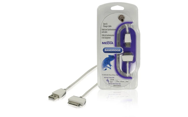 Cable de carga y sincronización para iPod/iPhone/iPad de 2.00 m