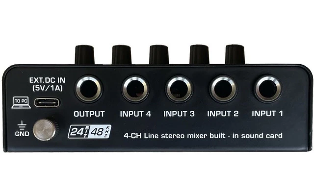 EK Audio KAM-4T - Mezclador de canales con Interface de audio USB-c 