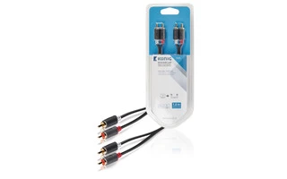 Cable de audio estéreo 2x RCA macho - 2x macho, 1,00 m en gris - König KNA24200E10