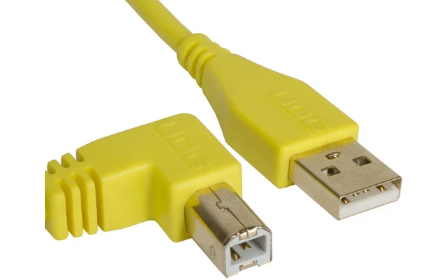 UDG Ultimate Cable USB 2.0 A-B - Amarillo - Acodado 2 metros