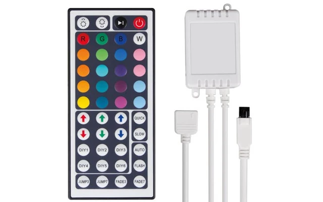 CONTROLADOR LED RGB CON MANDO A DISTANCIA (44 BOTONES)