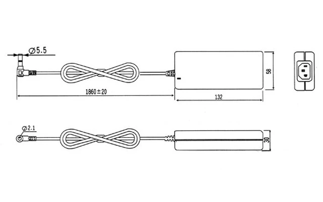 Adaptador compacto conmutado 70W 12VDC / 5.5A