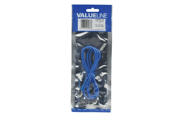 Cable azul de audio estéreo 3.5mm de 1.00 m