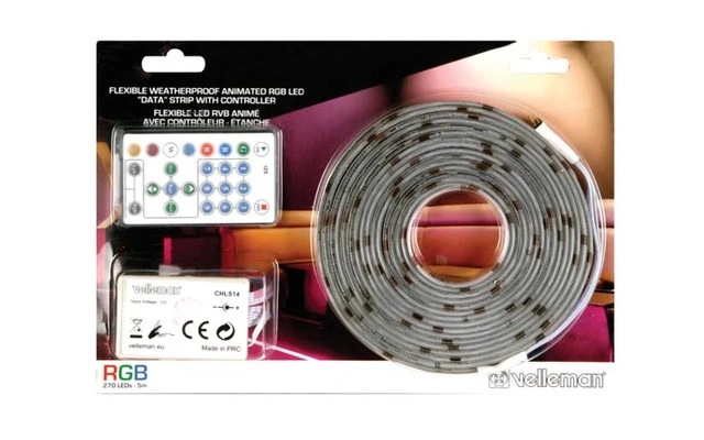 Imagenes de Cinta "DATA" con LEDs RGB animada con controlador - 270 LEDs 5M