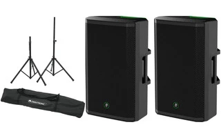 2x Mackie ThRash 215 + Soportes de altavoz con funda