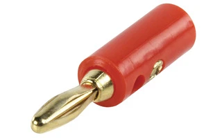 Banana Conector Macho PVC Oro