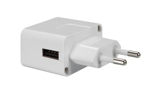 Cargador compacto con conexión USB 5V-1A - Color blanco