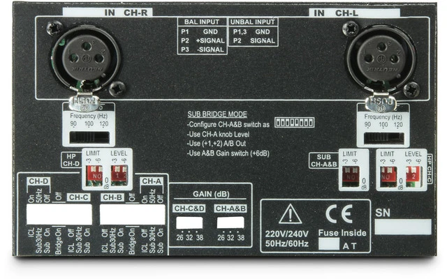 Ram Audio X OVER S Módulo procesador analógico para el amplificador de 4 canales de la Serie S