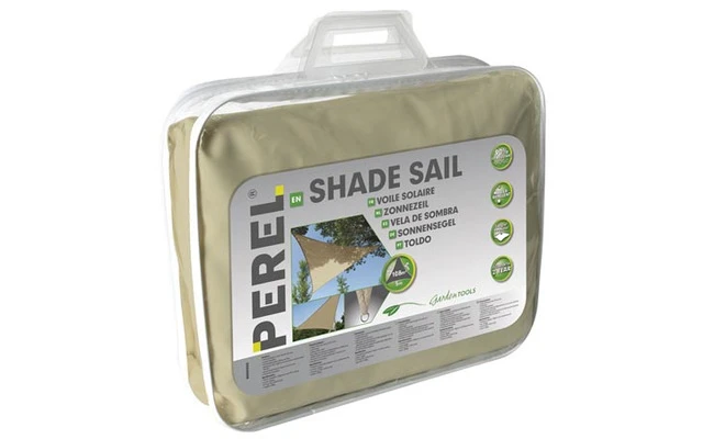 Vela de sombra permeable - Triangular - 5 x 5 x 5m - color: Beige
