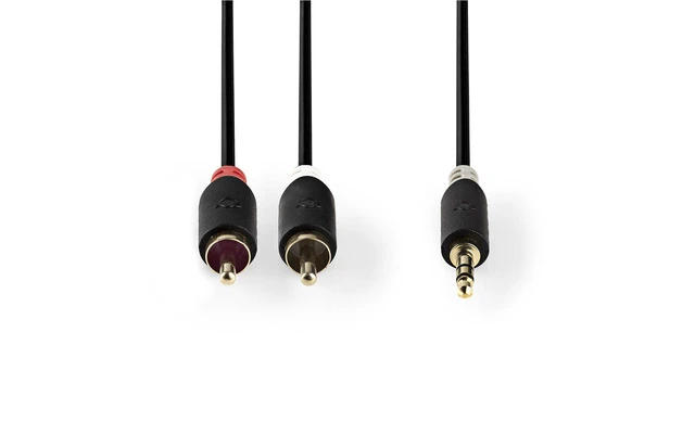 Cable de Audio Estéreo - Macho de 3,5 mm - 2x RCA Macho - 3,0 m - Antracita - Nedis CABW22200AT3