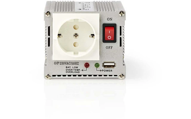 Inversor de Potencia de Onda Sinusoidal Modificada - 12 V de CC - 230 V de CA - 300 W - 1x Conec
