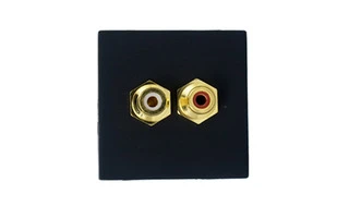 Audac CP 45 RCAB Placa de conexión con 2 RCA hembra negra