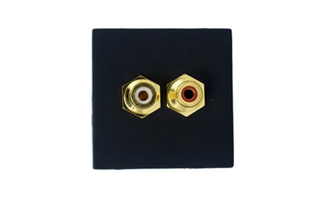 Audac CP 45 RCAB Placa de conexión con 2 RCA hembra negra
