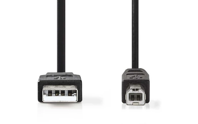 Cable USB 2.0 - A Macho - B Macho - 1,0 m - Negro - Nedis CCGP60100BK10