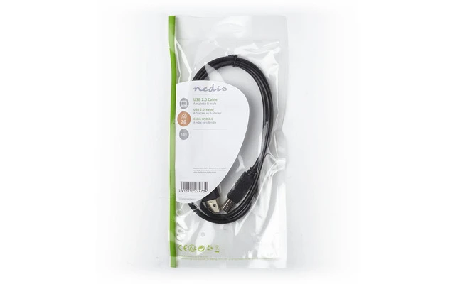 Cable USB 2.0 - A Macho - B Macho - 1,0 m - Negro - Nedis CCGP60100BK10