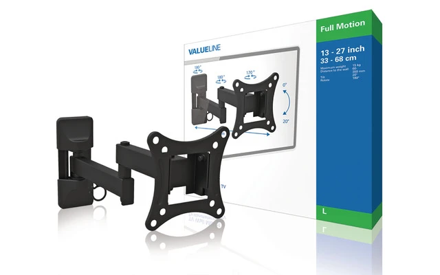 Soporte de pared con rotación completa para TV de 13 - 27", 15 kg - Valueline VLMFM3S
