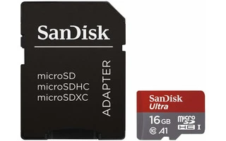 SanDisk microSDHC de 16GB con adaptador de SD - UHS-I - SDSQUAR-016G-GN61A